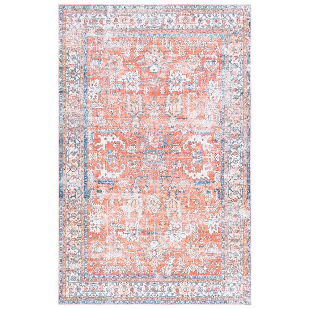 Arizona Rust/Aqua 8 ft. x 10 ft. Geometric Machine Washable Medallion Area Rug price history on PriceWatchPro