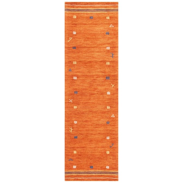 Himalaya 2 X 10 Rust Geometric Runner Rug
