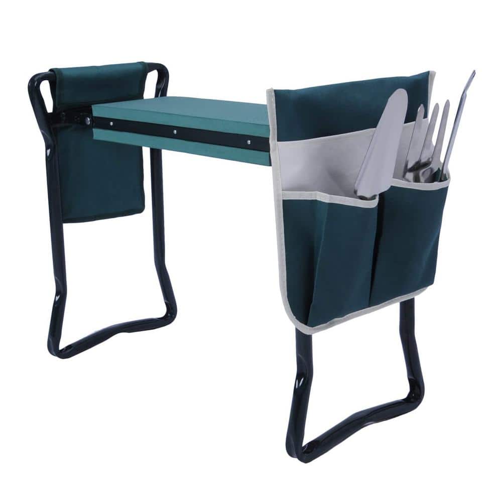 Garden Kneeler Seat Heavy-Duty Gardening Bench Stool with 2 Tool Poch Bags,
