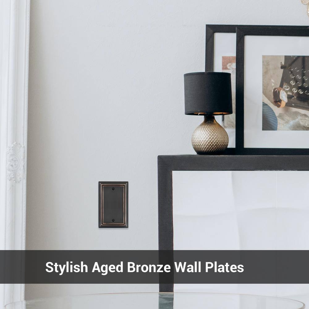 Sleeklighting 4 Pack Beveled Oil Rubbed Bronze Outlet Covers | 1 Gang Toggle
