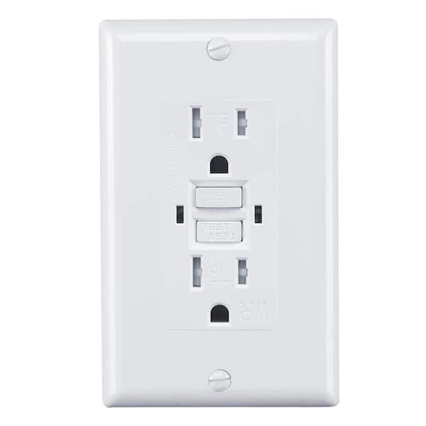 RUN BISON 15 Amp GFCI Outlets Tamper-Resistant Self-Test GFCI Receptacles With LED Indicator Decor Wall Plate Included