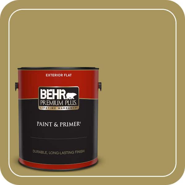 BEHR PREMIUM PLUS 1 gal. #370F-6 Mossy Rock Flat Exterior Paint & Primer