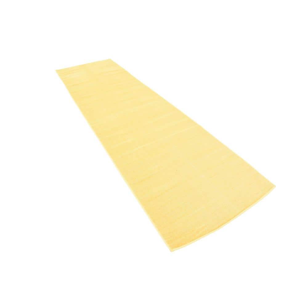 Gold Flat Woven Synthetic Runner Rug 2' 9" x 9' 10"