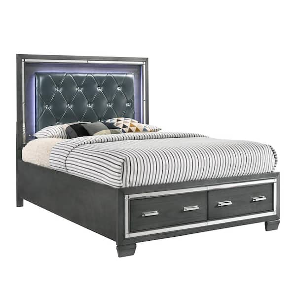 Picket House Furnishings Kenzie Gray Queen Storage Bed