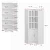 FUFU&GAGA 78.9 in. White Wood 5-Shelf Corner Bookcase