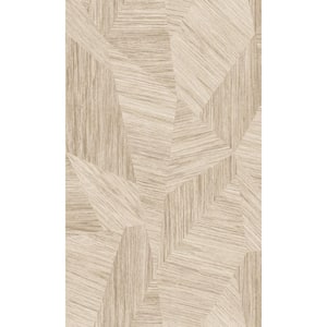 Beige Geometric All Over Blown Vinyl Printed Non Woven Non-Pasted Textured Wallpaper 57 Sq. Ft.