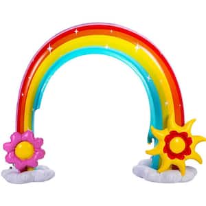 5 ft. H Outdoor Rainbow Sprinkler Inflatable with 2 Frisbees Toys for Boys Girls