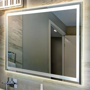 Pax 36 in. W x 48 in. H Large Rectangular Frameless Antifog Front/Back-Lit Wall Bathroom Vanity Mirror with Smart Touch