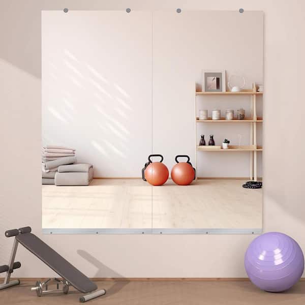 24 in. W x 48 in. H Rectangular Frameless Tempered HD Wall Mirror/Gym Mirror/Dance Mirror