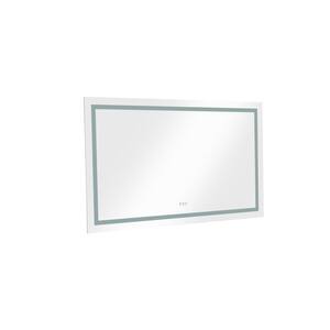 72 in. W x 30 in. H Rectangular Frameless Wall Mounted LED Light Bathroom Vanity Mirror with 3 Color Lights