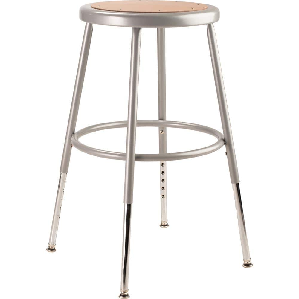 Adjustable Gray Steel Saddle-Style Laboratory Stool 19"-26.5"