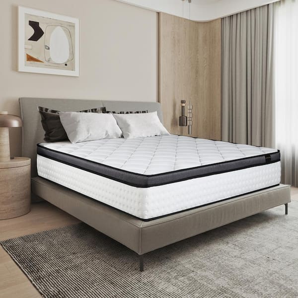 CHEVNI White Morden Full Medium Memory Foam 12 in. Bed-in-a-Box ...