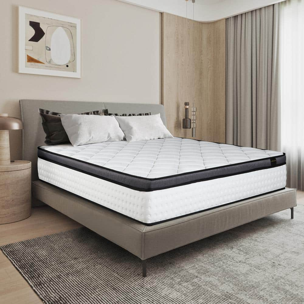 CHEVNI White Morden Queen Medium Memory Foam 12 in. Bed-in-a-Box ...