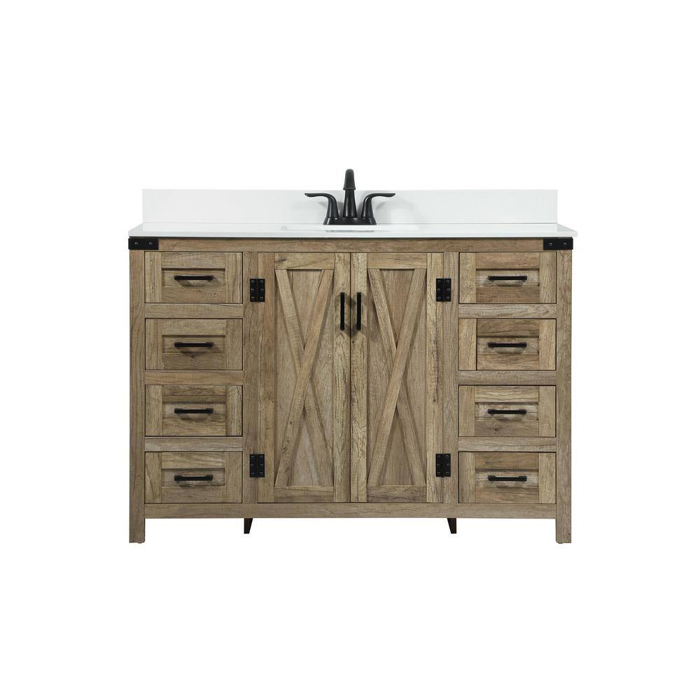 Simply Living 48 in. W x 19 in. D x 34 in. H Bath Vanity in Natural Oak wit