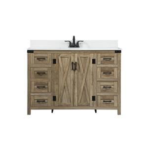 Timeless Home 48 in. W x 19 in. D x 34 in. H Bath Vanity in Natural Oak with Ivory White Top