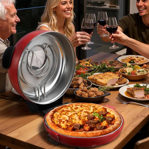 14 in. Pizza Oven, 1600 W Electric Pizzas Cooker with Temperature Control for Cooking, Heats up to 698 ˚F 2025 update