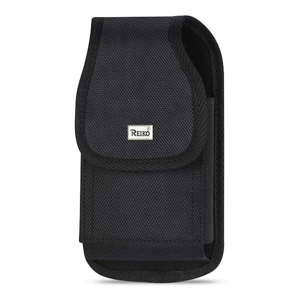 REIKO 6.1 in. x 3.2 in. x 0.7 in. Vertical Rugged Pouch with Metal Belt Clip in Black