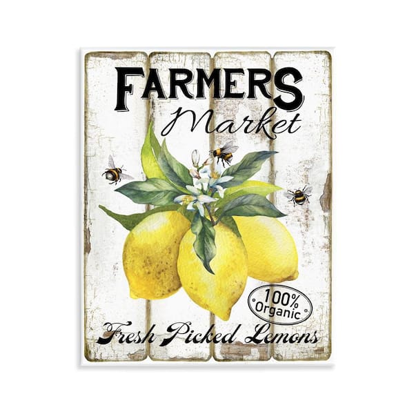 Rustic Farm Market Lemons by Creatif Belle Unframed Food Graphic Art Print 14 in. x 11 in.