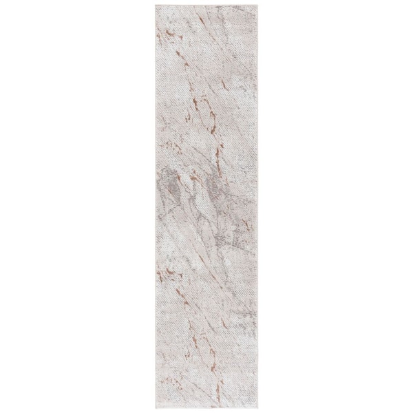 SAFAVIEH Parker 2 ft. x 8 ft. Taupe/Gray Gold Abstract Marble Runner Rug