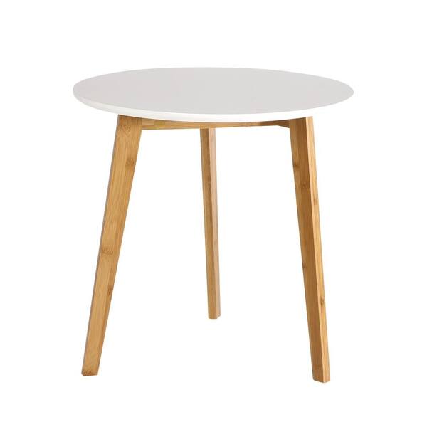 EDGEMOD Costanoa Wood Side Table in White