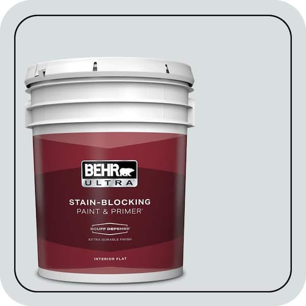 BEHR ULTRA 5 gal. #ECC-31-2 Echo Mist Extra Durable Flat Interior Paint & Primer