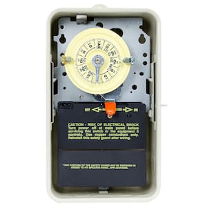 T104R3 40 Amp 24-Hour Mechanical Time Switch with Outdoor Steel Enclosure - Gray