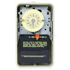 T100 Series 40 Amp 24-Hour Outdoor Mechanical Time Switch with Steel Enclosure, Gray