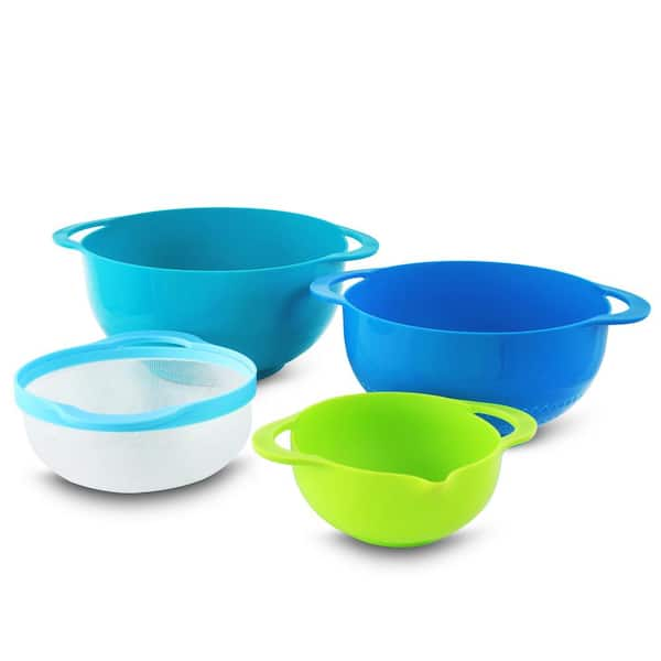 8 Piece Plastic Mixing Bowl Set with Lids - Lodging Kit Company