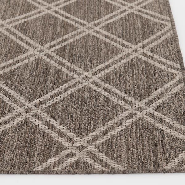 Hampton Bay Black/Brown 5 x 7 Border Indoor/Outdoor Area Rug 3102403 - The  Home Depot