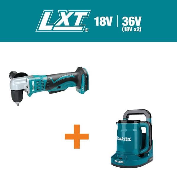 18V LXT Lithium-Ion 3/8 in. Cordless Angle Drill (Tool-Only) with bonus 36V (18V X2) LXT Hot Water Kettle (Tool-Only)