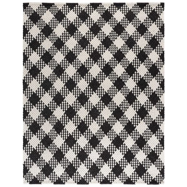 Natural Fiber Couture 9 ft. x 12 ft. Ivory/Black Check Area Rug