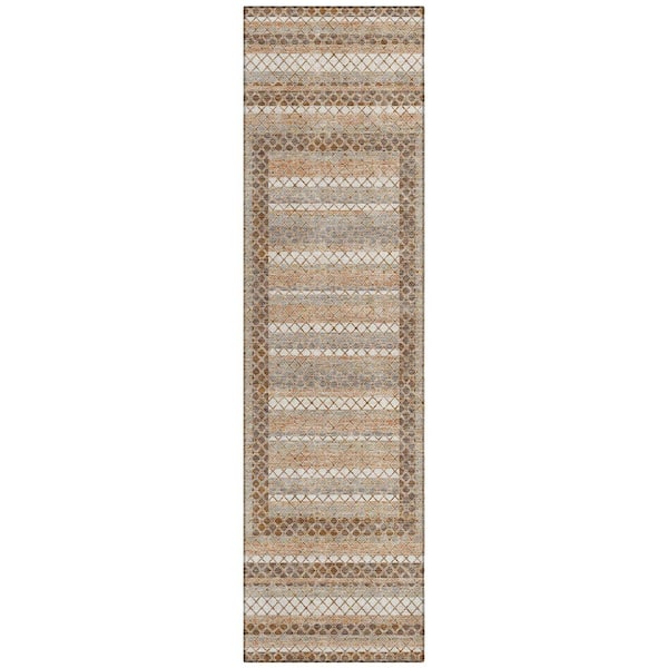 Chantille Machine Washable Indoor/Outdoor Abstract ACN2011 Chocolate 2 ft. 3 in. x 7 ft. 6 in. Runner Rug