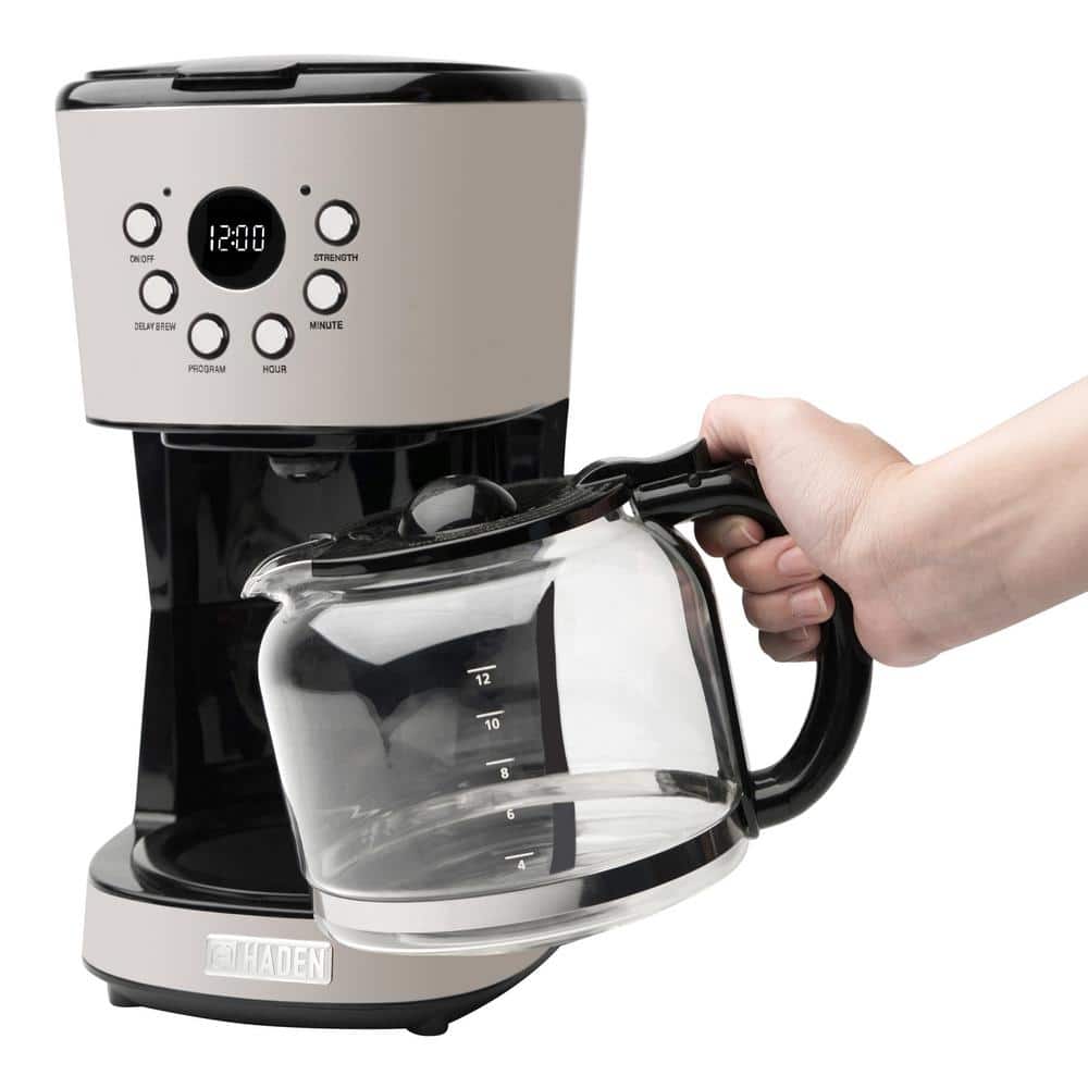 Retro Putty 12-Cup Programmable Coffee Maker with Strength Selector
