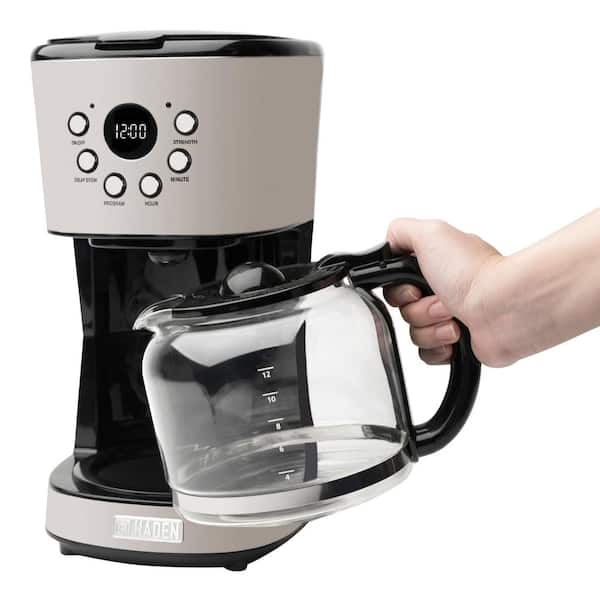 Nostalgia Retro 12-Cup Programmable Coffee Maker With LED Display,  Automatic Shut-Off & Keep Warm, Pause-And-Serve Function, Red