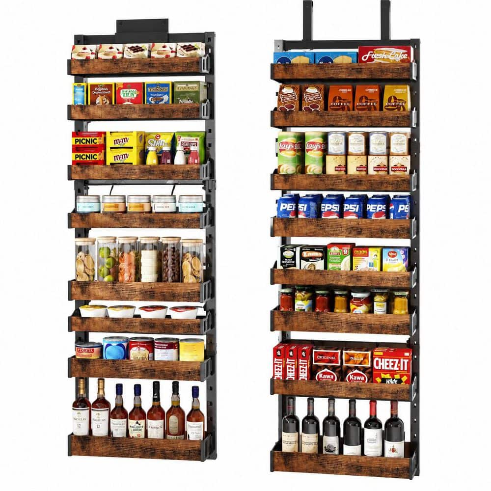 8-Tier Black Heavy-Duty Metal Over-The-Door Pantry Organizer with Adjustable Baskets price history on PriceWatchPro