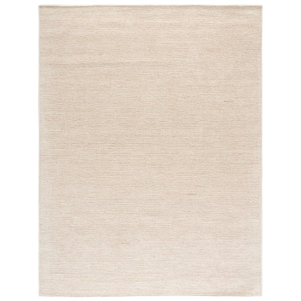 Abstract 9 ft. x 12 ft. Ivory/Beige Modern Distressed Area Rug