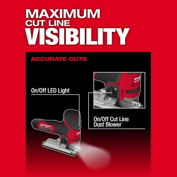Milwaukee - M12 12V Fuel Lithium-Ion Cordless Jig Saw with M12 XC 4.0 Ah Battery Pack