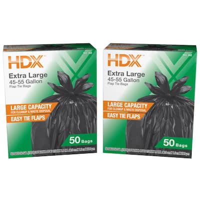 HDX 55 Gallon Clear Heavy-Duty Flap Tie Drum Liner Trash Bags (80-Count)  HD55WC040C-2PK - The Home Depot