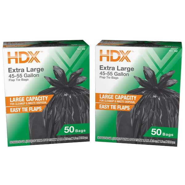 HDX 50 Gallon Wave Cut Extra Large Trash Bags (50-Count