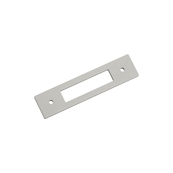 Medora 3-3/4 in. Center-to-Center Rectangle Satin Nickel Pull Cabinet Backplate