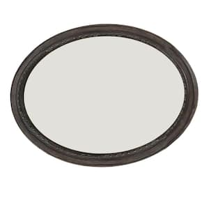 Medium Oval Rustic Natural Tone Mirror (37 in. H x 49 in. W)