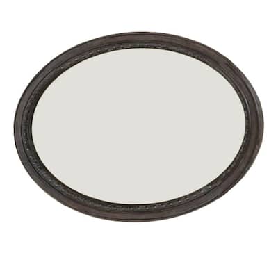 Medium Oval Brown Mirror (37 in. H x 49 in. W)