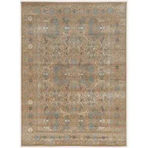 Colosseo Beige 5 ft. x 7 ft. Traditional Oriental Vintage Area Rug