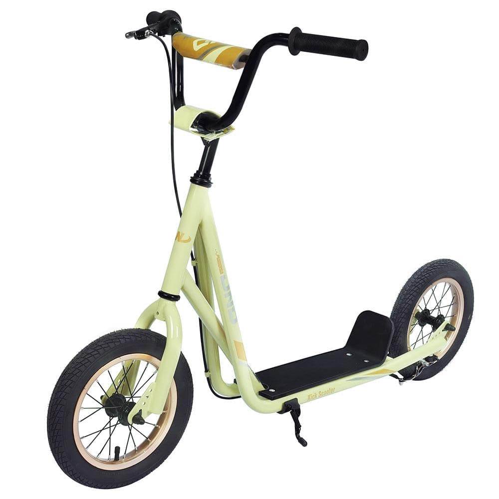 Kick Scooter Bike for 6-12-Years old Kids w/Adjustable Handlebar,12 in. Inflatable Wheels,Non-Slip Footboard, Yellow price history on PriceWatchPro