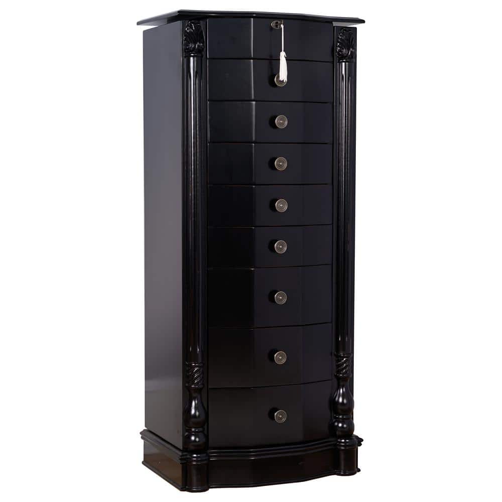 HIVES HONEY Louis Black Jewelry Armoire 39.75 in. H x 17.25 in. W x 11.63 in. D 6008523 The