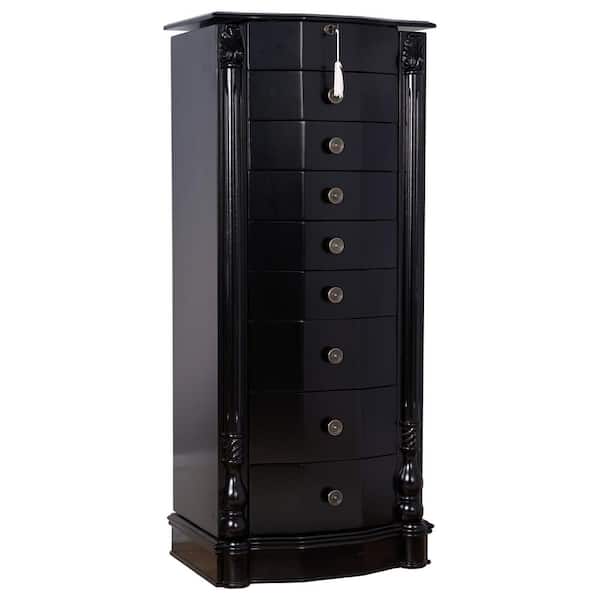 HIVES HONEY Louis Black Jewelry Armoire 39.75 in. H x 17.25 in. W x 11.63 in. D
