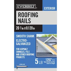 2D 1 in. Roofing Nails Electro-Galvanized 5 lbs (Approximately 1292 Pieces)