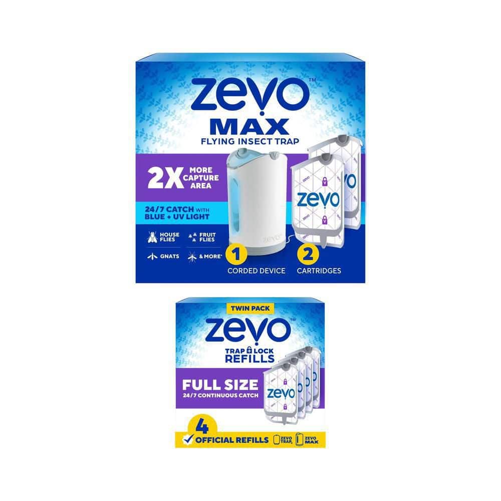 ZEVO Max Flying Insect Trap 1-Plug-in Base and 6-Refill Cartridges