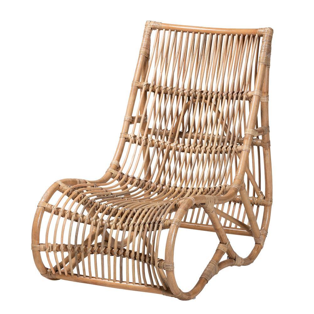 Genera Natural Brown Handcrafted Bamboo Rattan Accent Chair