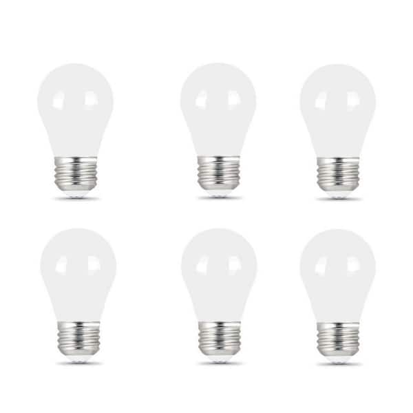 Feit Electric 25-Watt Equivalent A15 Dimmable CEC 90+ CRI White Glass LED Refrigerator Appliances Light Bulb, Daylight 5000K (6-Pack)